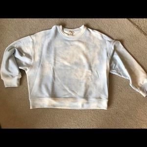 H&M Cloudy Crew Neck Boxy Sweatshirt Blue/Ivory